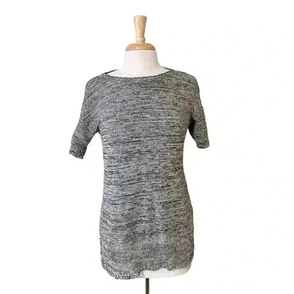 J.Jill Women's Gray Pullover Marled Knit 100% Linen Blouse Top Shirt Size Medium - Picture 1 of 8